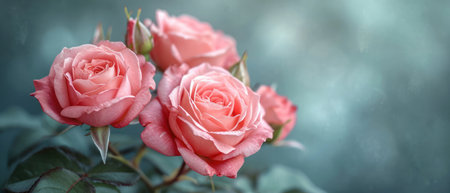 Beautiful pink roses with bokeh background, valentines day conceptの素材