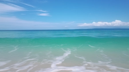 Beautiful beach and tropical sea in Okinawa, Japan. Long exposure.の素材