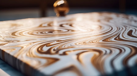 Wooden table top with a pattern of lines. Abstract background.の素材