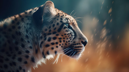 Leopard portrait. Wildlife scene from nature. Panthera pardusの素材
