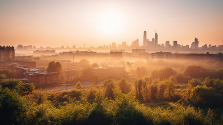 Panoramic view of the city of Kiev at sunrise, Ukraineの素材