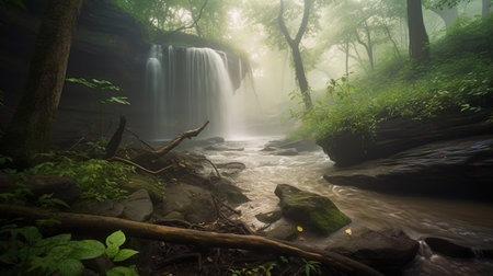 Beautiful waterfall in the forest, Phu Soi Dao National Park, Thailandの素材
