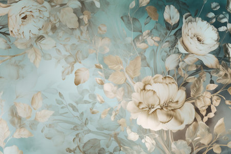 vintage style of tapestry flowers fabric pattern background - vintage filter effectの素材