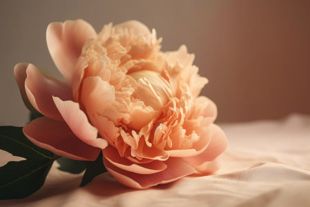 Peony flower in soft color tone and blur style for background.の素材