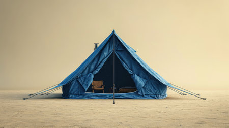Tent in the desert, 3d render. Vintage style.の素材