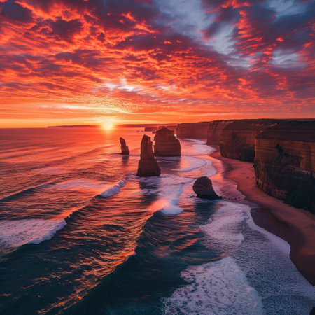 Mountains in the clouds. Sunset in Himalayas, Nepalの素材