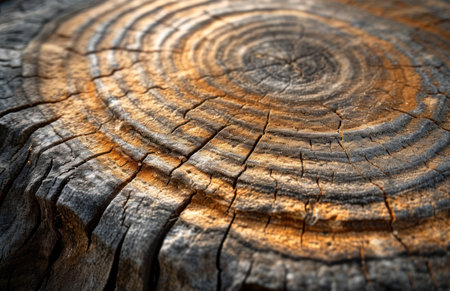 Old wood texture with annual rings. Abstract background and texture for design.の素材