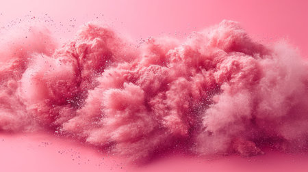 Pink fluffy cloud of dust on a pink background. 3d renderingの素材