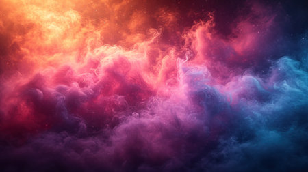 Fantastic pink and blue background with clouds. Fantasy fractal design. Digital art. 3D rendering.の素材