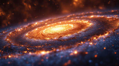 Spiral galaxy with glowing stars. Abstract space background. 3d renderingの素材