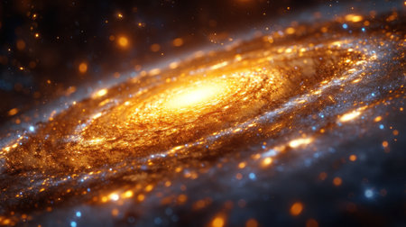 Galaxy with shining stars. The nebula in outer space. 3D renderingの素材