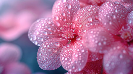Beautiful pink hibiscus flower with water drops, close upの素材