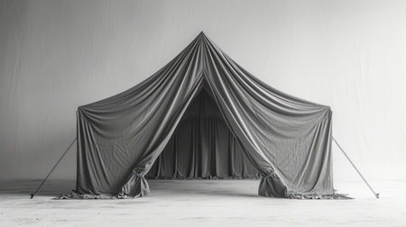 3d rendering of a big black tent isolated on a white backgroundの素材