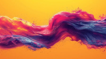 3d illustration of abstract background with colorful waves. Design for poster, cover, banner.の素材