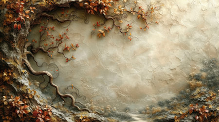 3d illustration of a fantasy landscape with a river and a treeの素材