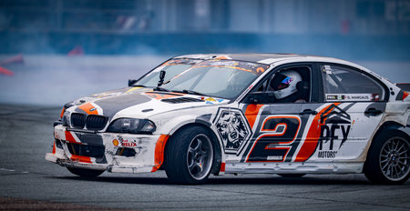 Race car in Chang International Racing Circuit in Buriram, Thailand.