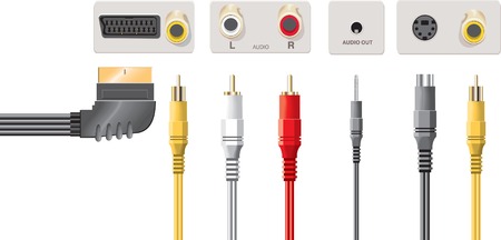 Input jacks with cableのイラスト素材