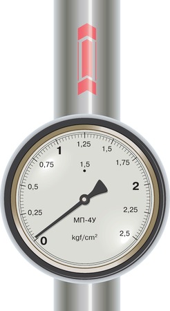 Vector gas manometer with pipeのイラスト素材
