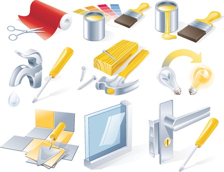 Vector home repair service icon setのイラスト素材