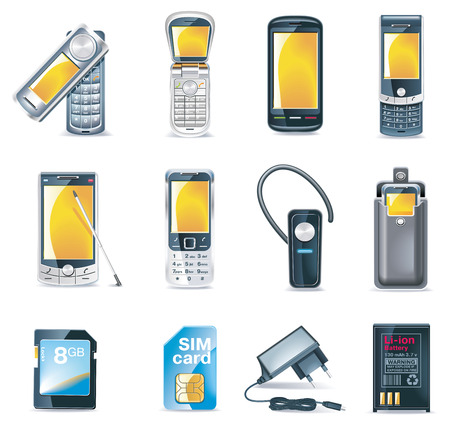 Vector mobile phones icon setのイラスト素材