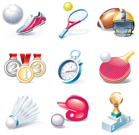 cartoon style icon set. Part 34. Sportのイラスト素材