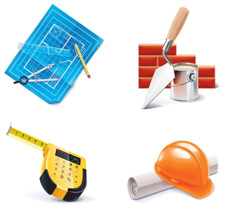 Homebuilding  Renovating icon set.のイラスト素材