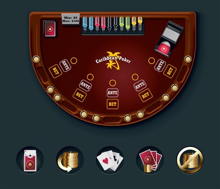  poker table layoutのイラスト素材