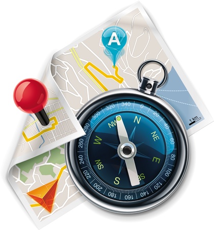 Vector navigation / route map XXL detailed iconのイラスト素材