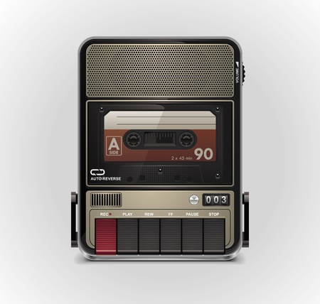 Vector cassette recorder XXL iconのイラスト素材