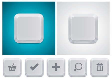 Vector computer keyboard button square iconのイラスト素材