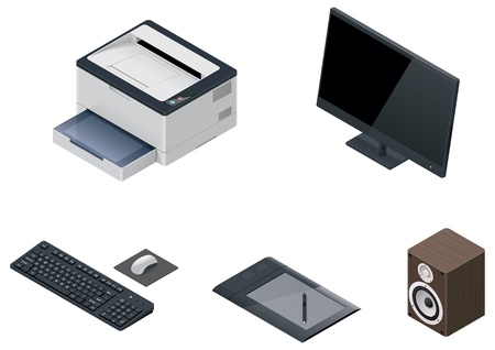 computer devices icon setのイラスト素材