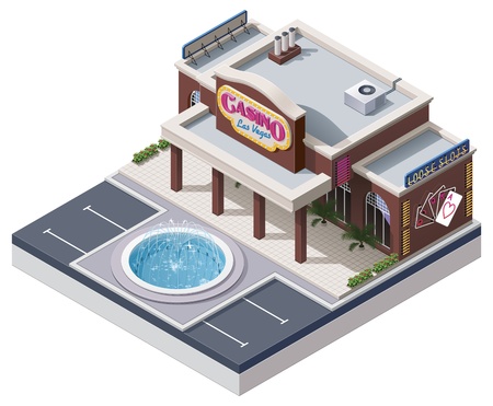 Vector isometric casino buildingのイラスト素材
