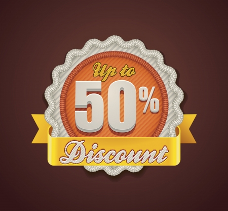 Vector up to 50  discount badgeのイラスト素材