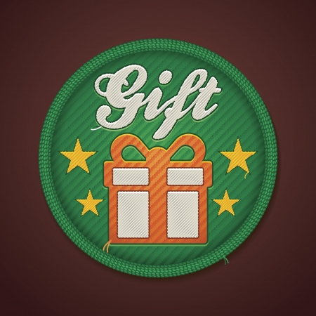 Vector gift fabric badgeのイラスト素材