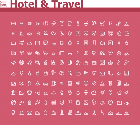 Hotel and travel icon setのイラスト素材