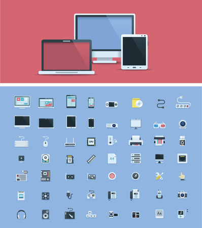 Computer hardware icon set Computer hardware icon set