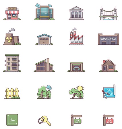 Set of the real estate iconsのイラスト素材