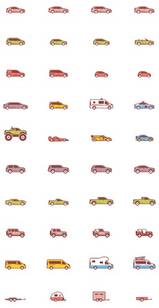 Set of the different types of carsのイラスト素材