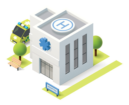 Vector isometric hospital building iconのイラスト素材