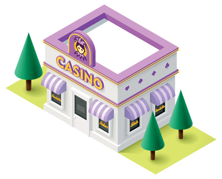 Vector isometric casino building iconのイラスト素材