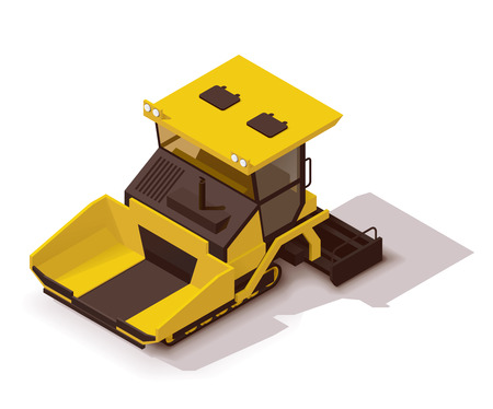 Isometric icon representing paving machineのイラスト素材