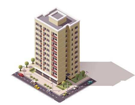 Isometric icon representing city building