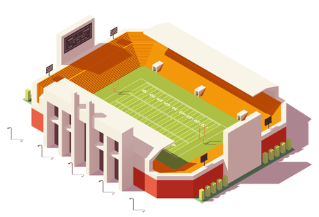 Vector isometric low poly football stadiumのイラスト素材