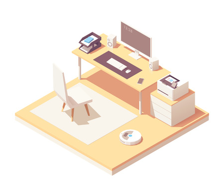 Vector isometric office roomのイラスト素材