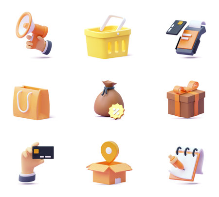 Shopping icon setのイラスト素材