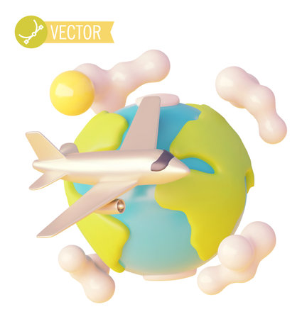 Vector airplane travel iconのイラスト素材