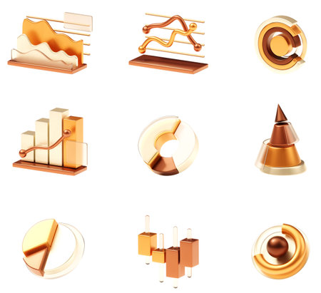 Vector charts and diagrams setのイラスト素材