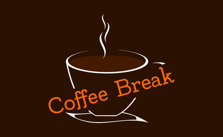 Graphic showing a cup of coffee with the words: Coffee break.のイラスト素材