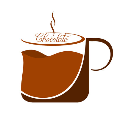 A mug of hot chocolate on a white background. Graphics on the website, menu or advertising banner.のイラスト素材