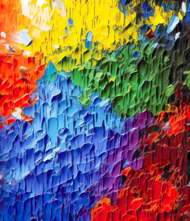 Textured Expressions: A Palette Knife Painting in Oil, Generative Ai.の素材